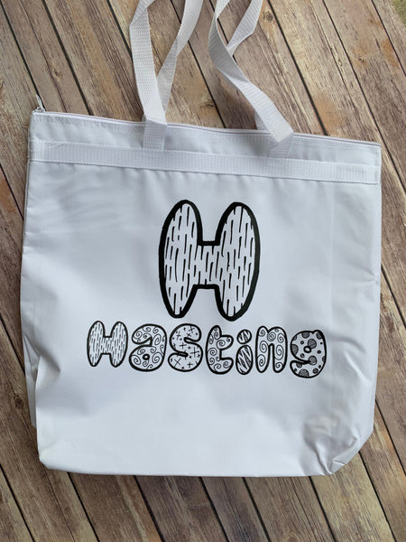 Personalized custom name Doodle tote bag DIY