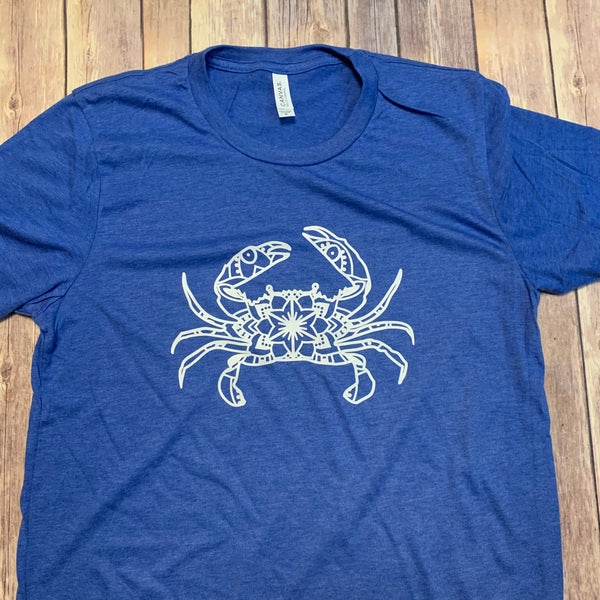 Crab Mandala blue crab shirt Adult