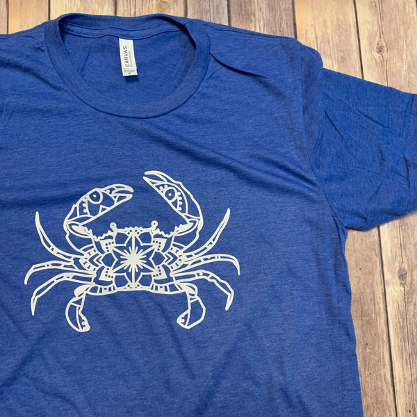 Crab Mandala blue crab shirt Adult