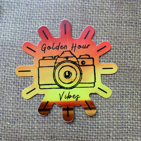 Golden Hour Vibes 3" die cut sticker