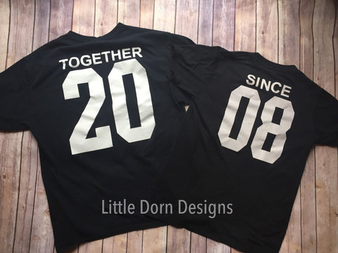 Together since couple shirt set