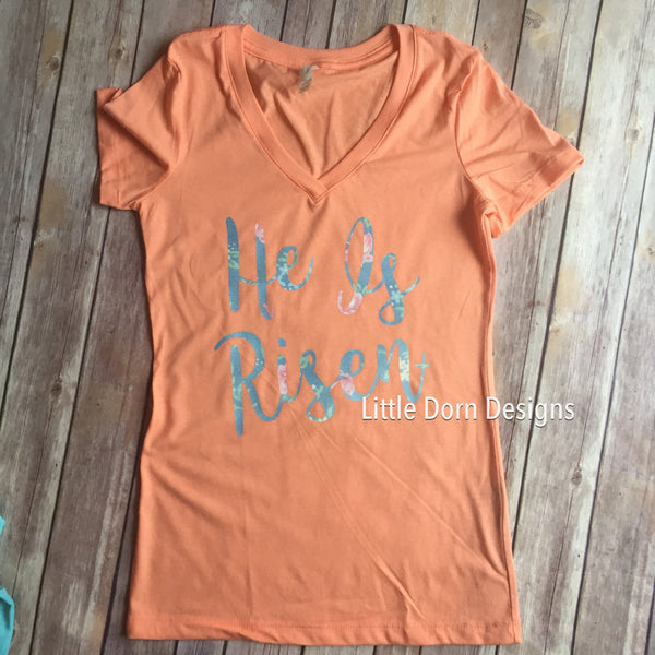 He is Risen Floral design Women's fit Easter Shirt