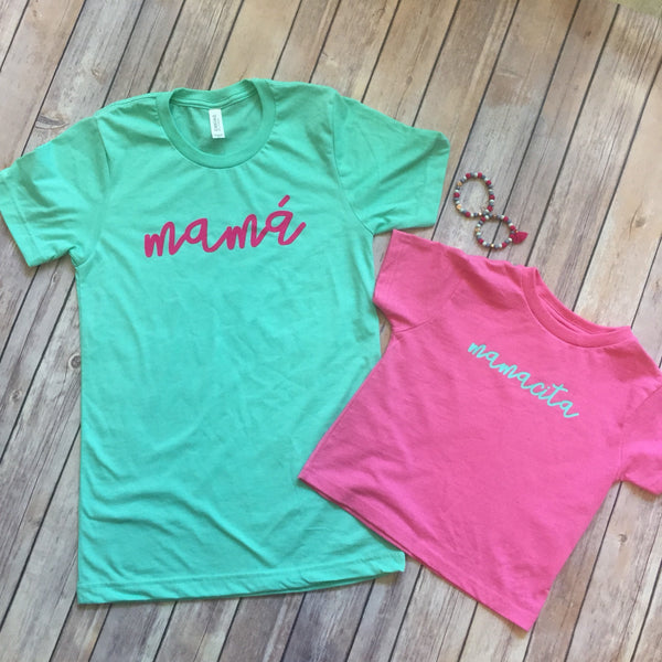 Mama mamacita Spanish mother-daughter Shirt set
