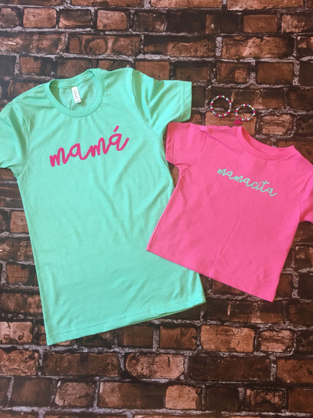 Mama mamacita Spanish mother-daughter Shirt set