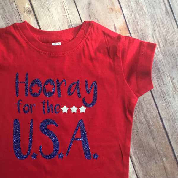 Hooray for the USA Youth Todder Unisex Shirt RED