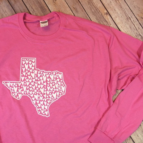 Texas love PINK long sleeve Adult