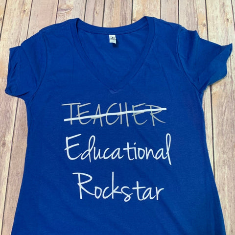Teacher educational rockstar funny teacher shirt